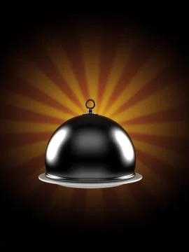 Catering dome on rays background Stock Illustration