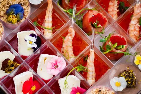 Catering for events. Buffet snacks. Stock Photos