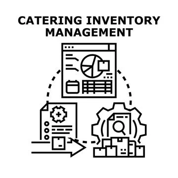 Catering inventory management system optimizing supply chain Ilustração Stock