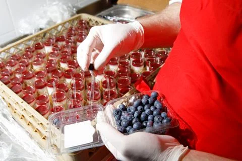 Catering mousse coocking Stock Photos