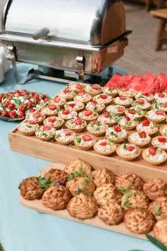 Catering in the outdoor summer park Stock-Fotos