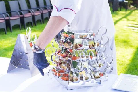 Catering is outside on event Stock Photos