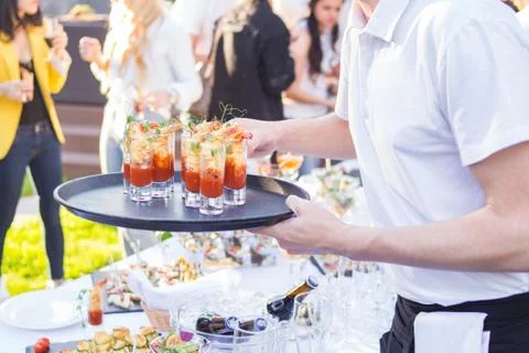 Catering is outside on event Stock Photos