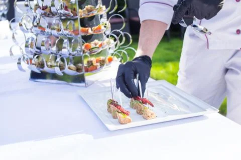 Catering is outside on event Stock Photos