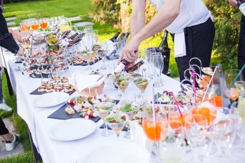 Catering is outside on event Stock Photos