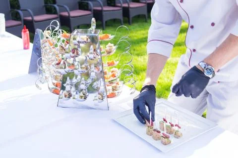 Catering is outside on event Stock Photos