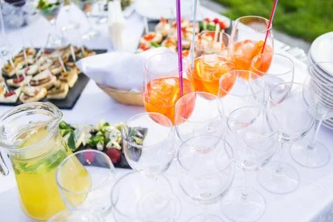 Catering is outside on event Stock Photos