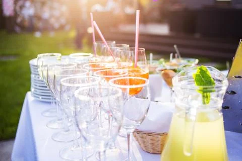 Catering is outside on event Stock Photos