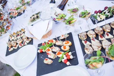 Catering is outside on event Stock Photos