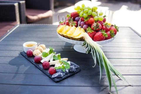 Catering is outside on event Stock Photos
