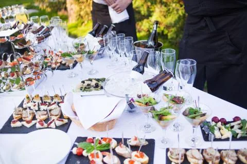 Catering is outside on event Stock Photos