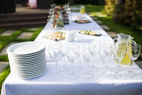 Catering is outside on event Stock Photos