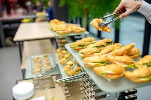 Catering service. Served table with snacks at event Stock Photos