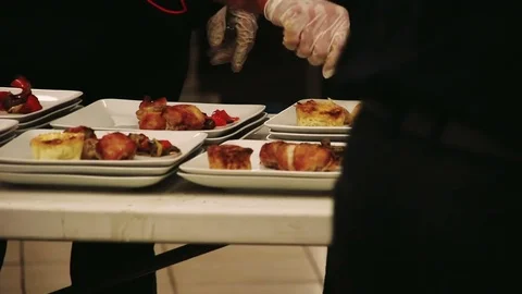 Catering services in a continental hotel Stock Footage 79954640