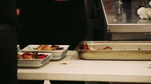 Catering services in a continental hotel Stock Footage 79954948