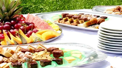 Catering table Stock Footage 26257940
