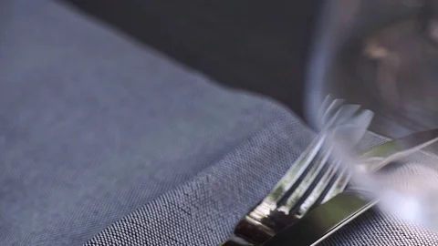 Catering. The waiter served the table for a delicious dinner Stock Footage 71051405