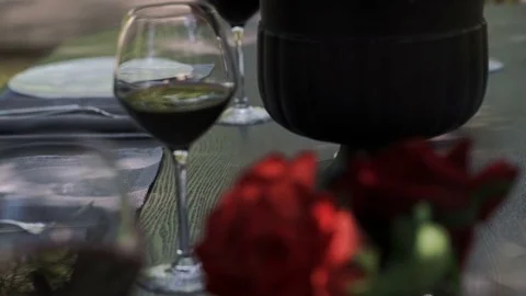 Catering. The waiter served the table for a delicious dinner Stock Footage 71051971