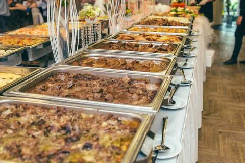 Catering wedding bride table Stock Photos