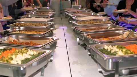 Catering wedding buffet for events Stock Footage 99539783