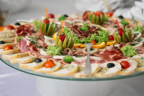 Catering wedding food buffet Stock Photos