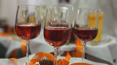 Catering. Wine glasses Vídeo Stock 60288334