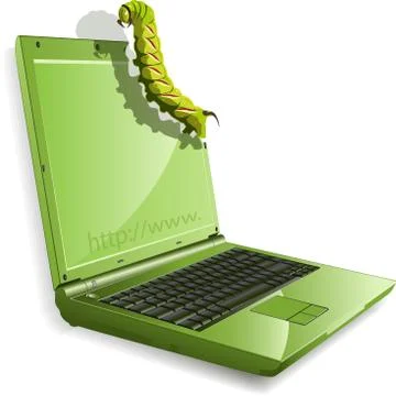 Caterpillar and notebook Stock Illustration