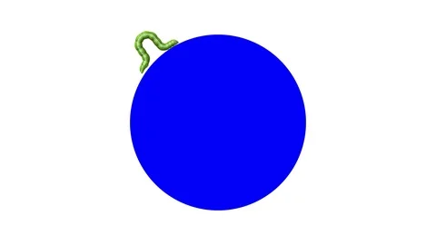 Caterpillar on blue circle, looping 3D animation Stock Footage 112006951