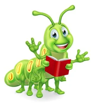 Caterpillar Bookworm Worm Reading Stock Illustration