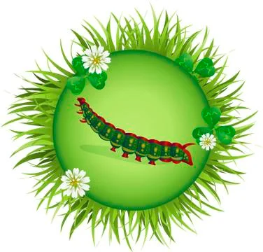Caterpillar in a clearing Stock Illustration