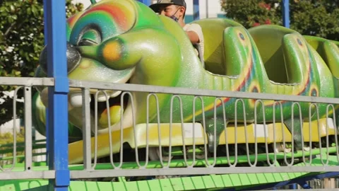 Caterpillar county fair ride Stock Footage 202143658