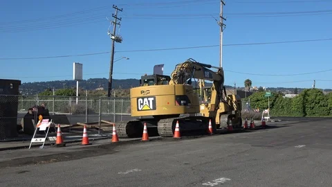 Caterpillar Excavator Stockbeeldmateriaal 91181574