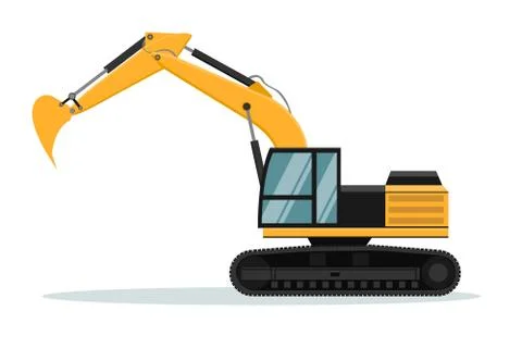 Caterpillar excavator vector design. Heavy machinery Illustrazione stock