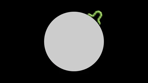 Caterpillar on gray circle, looping 3D animation 動画素材 112004751