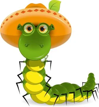 Caterpillar in the hat Stock Illustration