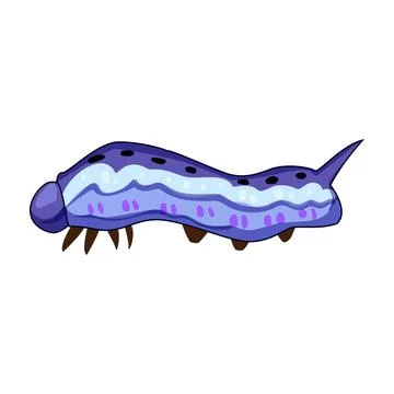 Caterpillar insect larva creature on white background Stock Illustration
