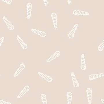 Caterpillar insect line seamless pattern Stock Illustration