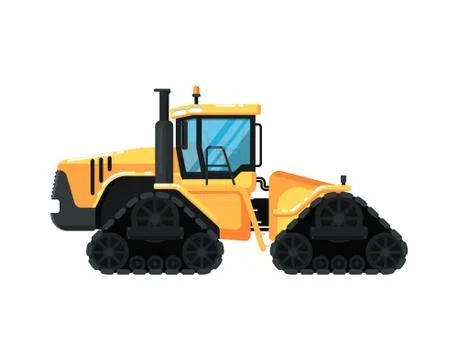 Caterpillar modern tractor vector illustration Illustrazione stock
