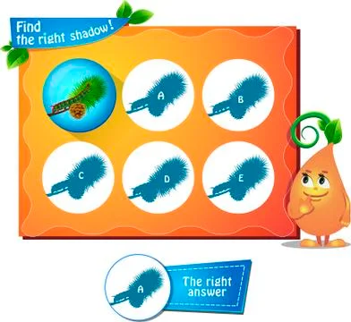 Caterpillar right shadow   game Stock Illustration