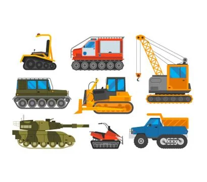 Caterpillar vehicle tractor vector Illustrazione stock