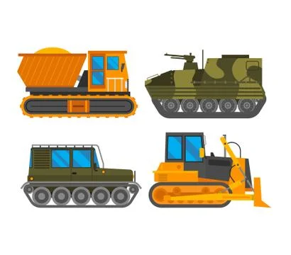 Caterpillar vehicle tractor vector Stock Illustration