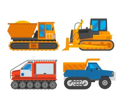 Caterpillar vehicle tractor vector Illustrazione stock