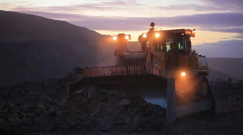 Caterpillar wheel dozer Stock Footage 61851104