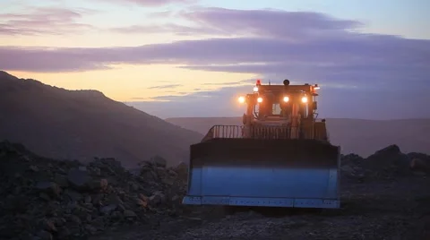 Caterpillar wheel dozer Stock Footage 61851117