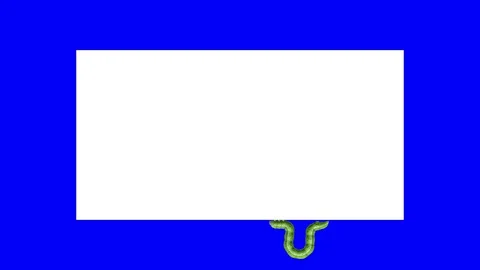 Caterpillar on white rectangle, looping 3D animation Stock Footage 112018950