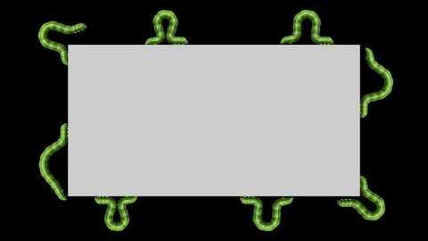 Caterpillars on gray rectangle, looping 3D animation Stock-Footage 112014224