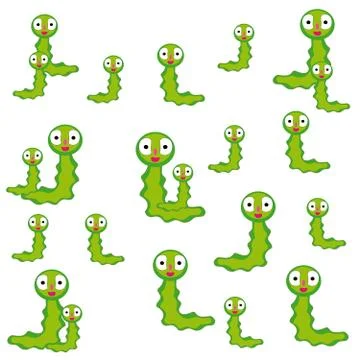 Caterpillars on white background Stock Illustration