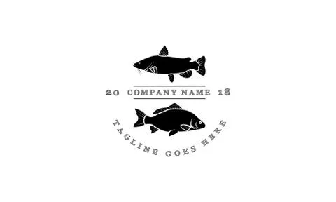 Catfish and Carp vector logo image Stock Illustration
