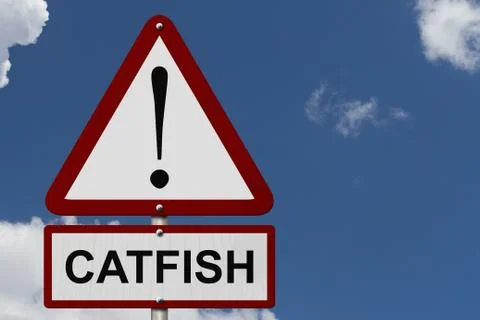 Catfish caution sign Stock Photos