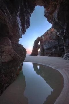 As Cathedrais rock arches Stock Photos